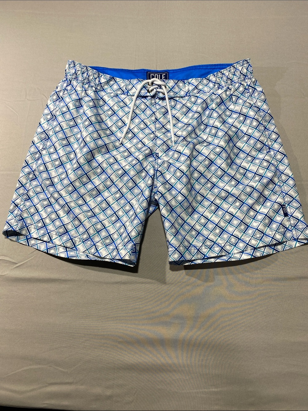 Blue Geometric Men’s Swim Trunks
